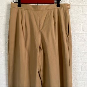 EMMA JAMES VINTAGE TROUSERS TAN PANTS PETITE SIZE 14P RELAXED FIT